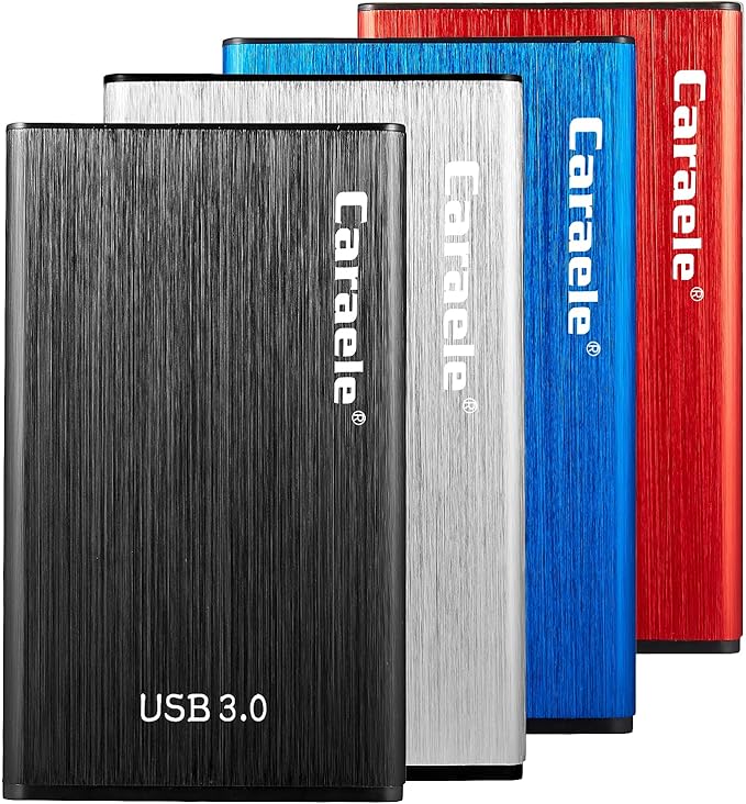 Portable SATA External Hard Drive HDD 2TB 1TB 500GB USB3.0 Ulra-Fast File Transfers for Windows Mac and Linux (2TB Black)