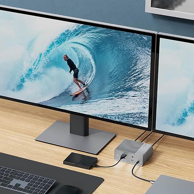 Hyperdrive USB-C &amp Thunderbolt 4 GEN 2 12-in-1 Docking Station 85W PD Dock for MacBook Pro/Air iPad PC 4k USB C Triple Display Hub 10Gbps Gigabit Ethernet
