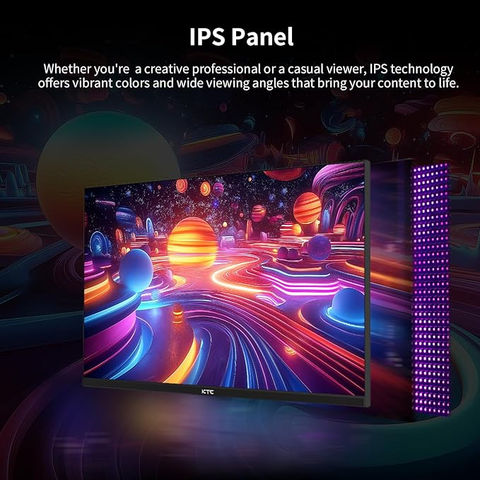 KTC 24.5 Inch 100Hz IPS Computer Monitor - FHD(1920 x 1080P) Anti-Blue Light Screen 126% sRGB 16.7M Support FreeSync and GSync PC Monitor for Casual Gaming and Working
