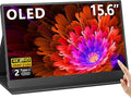 OLED Touch Portable Monitor 15.6 4K 60Hz IPS Laptop Monitor Second Screen Dual USB C HDMI Computer Gaming Display with Speakers &amp Smart Cover Travel Display for PC Phone PS4/5 Xbox Switch