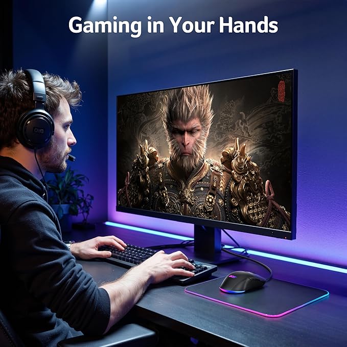 acer Wireless Gaming Mouse for Laptop 24000 DPI Wired Computer Mouse with 8 Programmable Buttons Left &amp Right Hand Rechargable Gaming Mice Long Battery Life RGB Lighting Gamer for PC Deskto