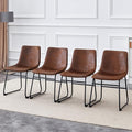 Retro Brown Suede Chair Comfortable Seat Suitable for Industrial and Vintage Style Settings.