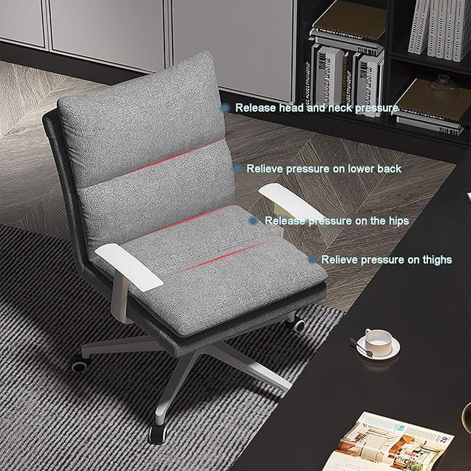 Office Chair Gaming Chair Computer Chair Ergonomic Computer Chair with Thick Padding BackrestExecutive Home Office ChairBig and Tall Upholstered Desk Chair Armrest Height Adjustable S