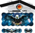 Large Gaming Mouse Pad Keyboard Wrist Rest Pad &amp Wrist Support Mousepad Set Stitched Edge Extended Non-Slip Base Memory Foam Desk Mat for Office HomeAmerican Flag Bald Eagle