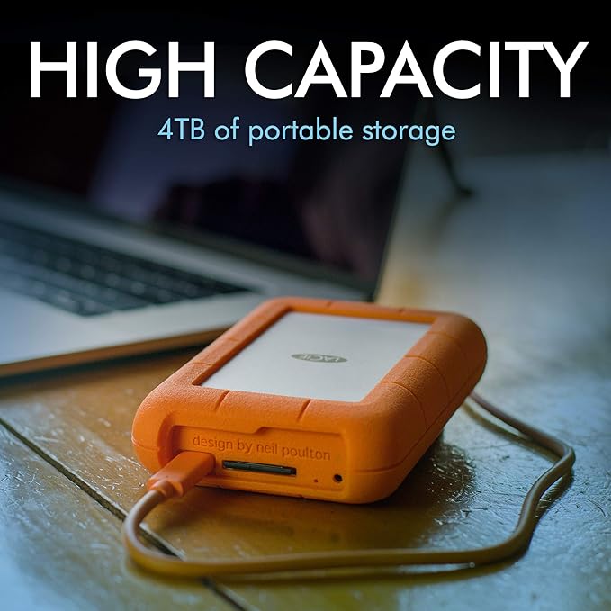 LaCie Rugged Raid Pro 4TB External Hard Drive Portable HDD – USB 3.0 Compatible – with SD Card Slot Drop Shock Dust Water Resistant for Mac and PC Computer Desktop Workstation Laptop (STGW4000800)