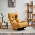 360° Swivel Floor Gaming Chair with 5 Position Adjustable Folding Gaming Sofas with Phone Holder &amp Pockets Cushion Padded Chaise Lounge Chair for Adults Home Office Floor Leisure Chairs Yellow