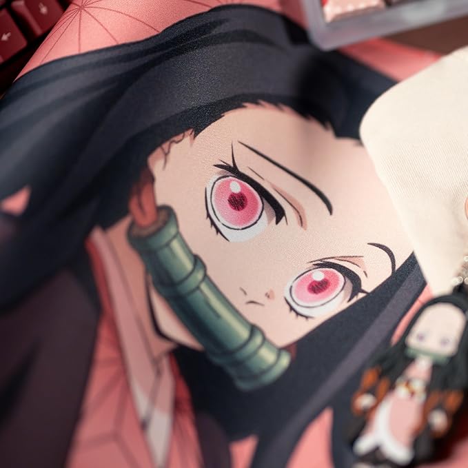 Demon Slayer Kimetsu No Yaiba Nezuko Gaming Mouse Pad Computer Mouse Mat Flat Stitched Edge Non-Slip Rubber Base Gamers &amp Office Use - Officially Licensed