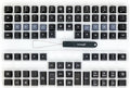 Advantage360 Dvorak Black Keycap Set - PBT Plastic | Dye-Sublimated Legends | 92 Key Set | Logo Keycap Puller