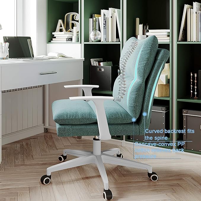 Office Chair Gaming Chair Computer Chair Ergonomic Computer Chair with Thick Padding BackrestExecutive Home Office ChairBig and Tall Upholstered Desk Chair Armrest Height Adjustable S