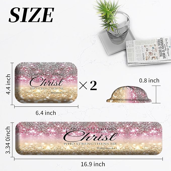 Ergonomic Keyboard Wrist Rest Pad Elbow Rest Pad for DeskMemory Foam Gel Wrist Pad for Keyboard and MouseDesk Elbow Arm Wrist Rest Support Pad for Computer Laptop-I can do All Things Through Christ