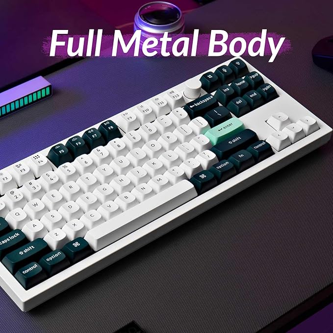 Keychron Q3 HE Wireless Custom Mechanical Keyboard 2.4 GHz/Bluetooth/Wired QMK Rapid Trigger 80% TKL Hot-Swappable Programmable RGB Gateron Double-Rail Magnetic Switches for Mac Windows Shell White