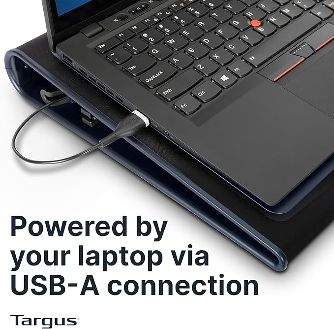 Targus 17 Inch Dual Fan Lap Chill Mat - Soft Neoprene Laptop Cooling Pad for Heat Protection Fits Most 17 Laptops and Smaller - USB-A Connected Dual Fans for Heat Dispersion (AWE55US)