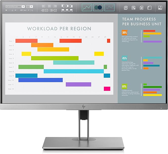 HP EliteDisplay E243i 24-Inch Screen LED-Lit Monitor (1FH49A8#ABA) Black and Silver (Renewed)