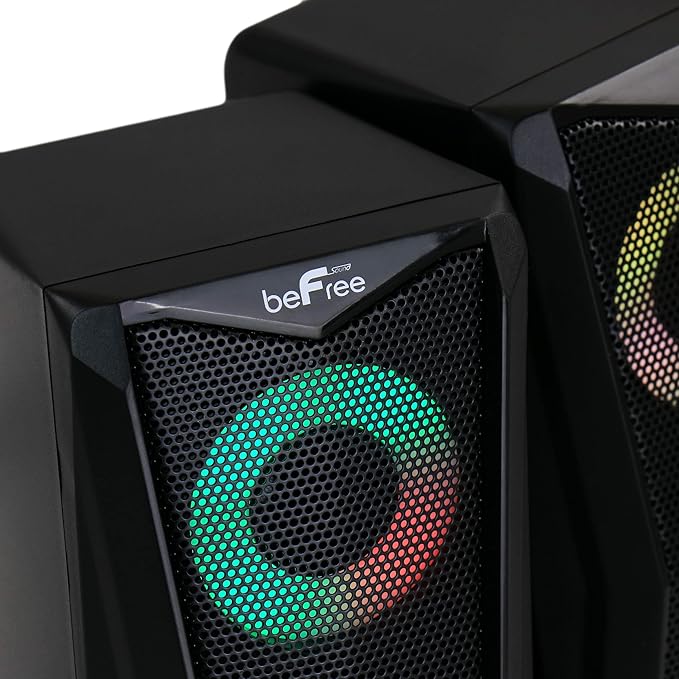 beFree Sound Computer Gaming Speakers with Color LED RGB Lights