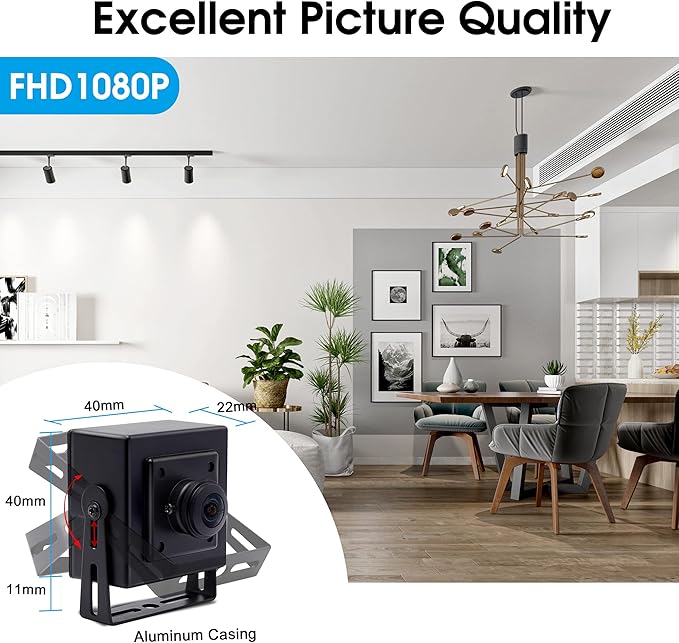 SVPRO 1080P USB PC Webcam Wide Angle Fisheye 180 Degree High Resolution Industrial USB Camera for HD Security SystemPlug and Play Video Conference Camera for WindowsLinux AndroidMac Compatible