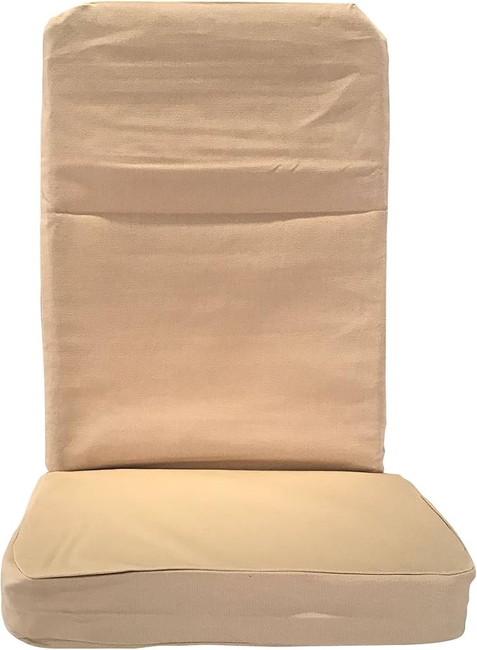 Original BackJack -Made in The USA- Extra Large Sand Cotton Fabric Lightweight Floor Seating Chair for Gaming Families Parents Daycare Back Support Reading Yoga Meditation School