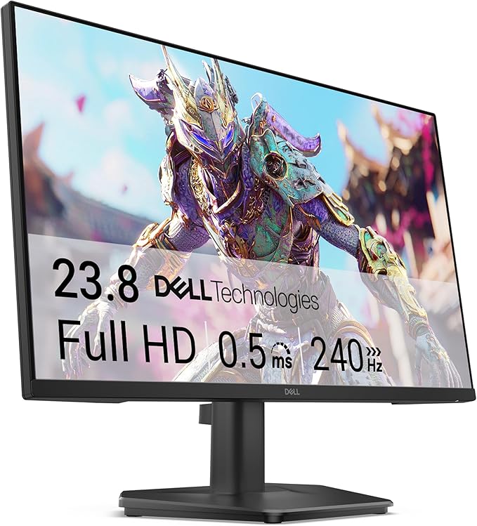 Dell 24 240Hz Gaming Monitor - SE2426HG - 23.8-inch FHD (1920x1080) 240Hz Display in-Plane Switching (IPS) Technology AMD FreeSync™ Premium TÜV 3-Star 2X HDMI DisplayPort 1.4 Tilt