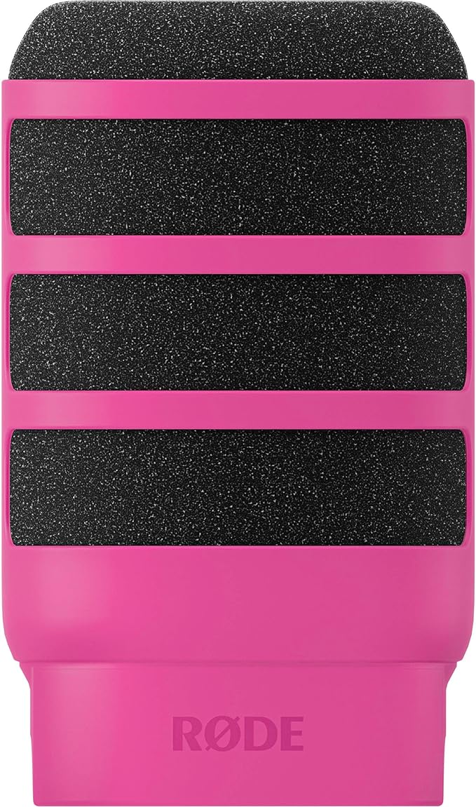 Rode PodMic Cardioid Dynamic Broadcast Microphone with WS14 PodMic Pop Filter - Pink