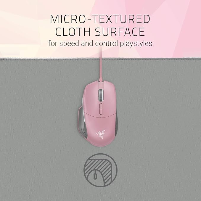 Razer Goliathus Extended Chroma Gaming Mouse Pad: Customizable Chroma RGB Lighting - Soft Cloth Material - Balanced Control &amp Speed - Non-Slip Rubber Base - Quartz Pink