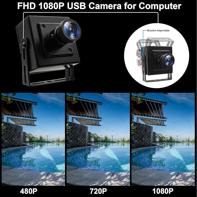 ELP 260FPS USB Camera for Computer - 2.9mm Wide Angle Lens 2MP Mini USB2.0 PC Camera CMOS OV4689 260FPS@360P 120FPS@720P 60FPS@1080P FHD Webcam for Jetson Nano