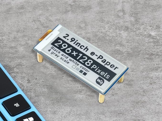 waveshare 2.9inch E-Paper E-Ink Display Module for Raspberry Pi Pico 296×128 Pixels Black/White Partial Refresh Support with SPI Interface