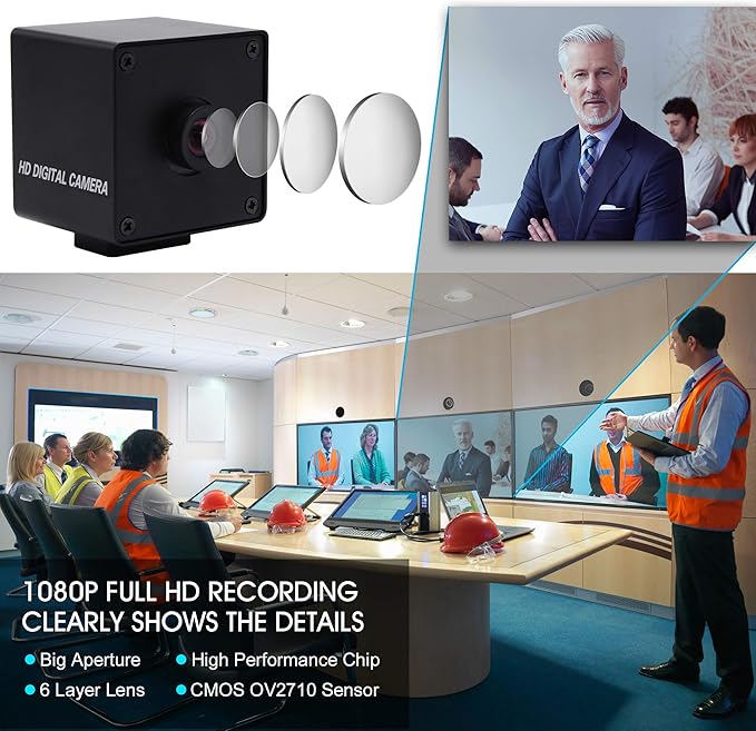ELP 1080P USB Camera with Box Housing Autofocus High Speed PC Cameras Wide Angle with 100degree No Distortion Lens Mini UVC USB2.0 Webcam OV2710 High Frame 100fps 60fps USB Web Came for Computer