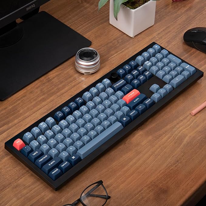 Keychron V6 Max Wireless Custom Mechanical Keyboard 2.4 GHz Bluetooth QMK Full-Size Layout RGB with Hot-swappable Gateron Red Switch Compatible with Mac Windows Linux