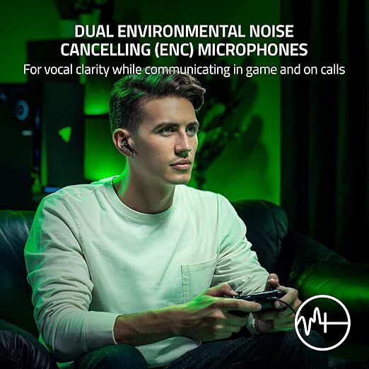 Razer Hammerhead HyperSpeed Wireless Multi-Platform Gaming Earbuds for Xbox Series X|S Xbox One PC Mobile: ANC - Noise Cancelling Mic - Bluetooth 5.2 - RGB Chroma - 30 Hr Battery