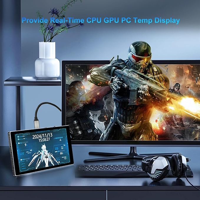 7 inch Portable Monitor 1080P FHD 60Hz Mini Pocket Touchscreen Display USB C HDMI Ultra Thin Lightweight IPS Second Screen Gaming for Raspberry Pi 5/4 PC/Laptop/PS5/XBOX/Switch