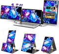 Laptop Screen Extender 16-inch - Triple Laptop Monitor Extender Detachable FHD 1920x1200P IPS 235° Rotation Extra Portable Monitor Compatible with 13”-17” Mac Wins Dex Chrome