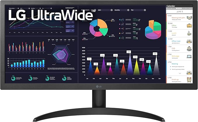 LG UltraWide FHD 26-Inch Computer Monitor 26WQ500-B IPS with HDR 10 Compatibility and AMD FreeSync Black