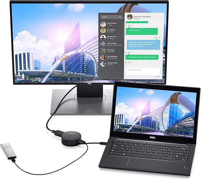 Dell DA300 USB-C Mobile Adapter Bases &amp Docking Stations Black