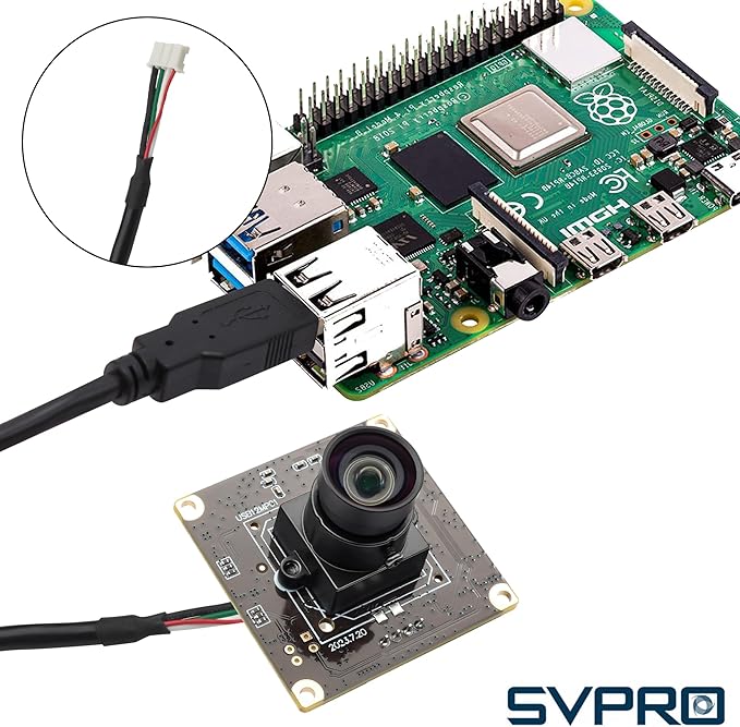 Svpro 12MP USB Camera Module 4K/30fps 1080P/120fps High Speed Camera with M12 Manual Focus Lens IMX577 Sensor UVC Computer Camera for LightburnRaspberry PiLinuxWindowsAndroidMac OS