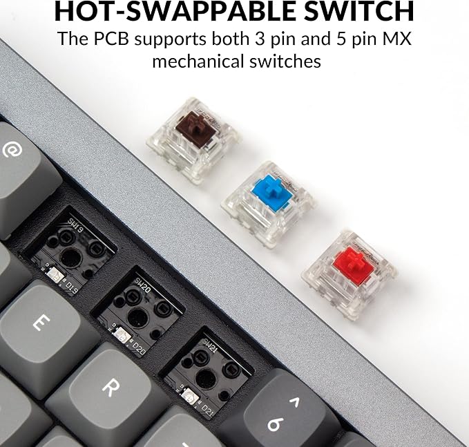 Keychron Q7 Wired Custom Mechanical Keyboard 70% Layout QMK/VIA Programmable Macro with Hot-swappable Gateron G Pro Brown Switch Double Gasket Compatible with Mac Windows Linux (Gray - New)