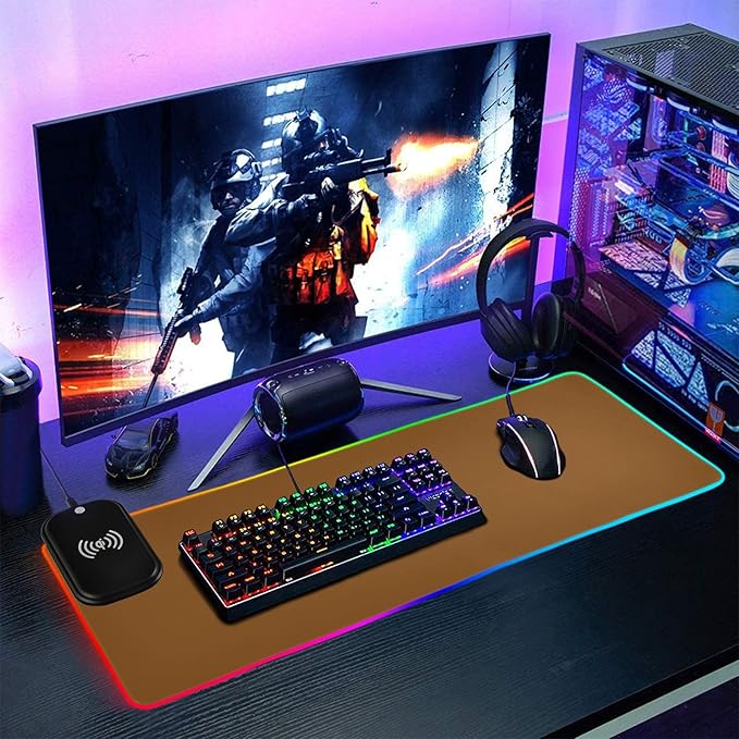 Camel Mouse Pad Gaming Mousepad Non Slip Desk Mat Wireless Charging Computer Mouse Pads RGB Keyboard Mats Pad for Office Desktop Home 35.4 x 15.7 in