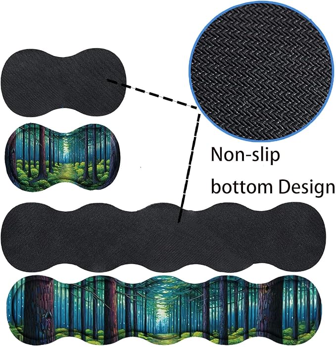 Keyboard Mouse Pad SetLarge Desk Pad+Keyboard Wrist Rest+Mouse Pad Wrist Support+CoasterEasy Typing Pain Relief Non-Slip Mousepad Wrist Support Mousepad Set Home OfficeVan Gogh Forest