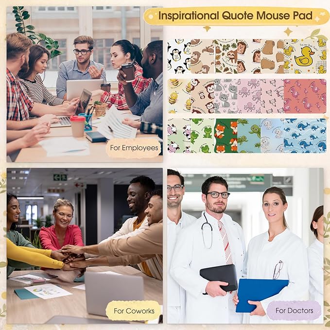 Seajan 18 Pcs Employee Appreciation Gift Bulk Mouse Pad Bulk Inspirational Computer Mouse Pad Gift for Social Worker Volunteer Teacher Nurse 8.27 x 10.24'' (Animal)