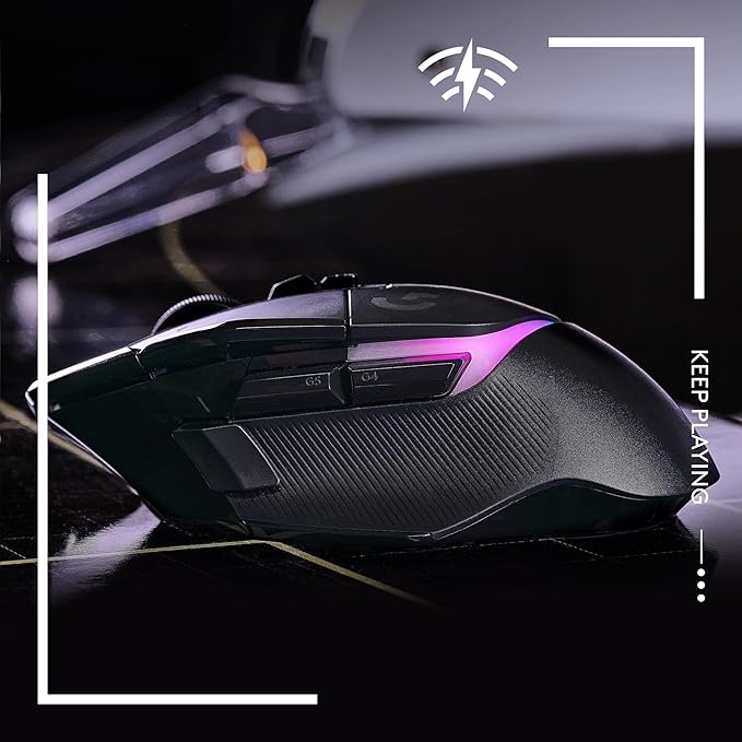 Logitech G G502 X PLUS LIGHTSPEED Wireless RGB Mouse for Gaming - Optical Mouse with LIGHTFORCE Hybrid Breaker  LIGHTSYNC RGB HERO 25K Gaming Sensor Compatible with PC - MacOS/Windows - Black