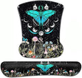 Keyboard Wrist Rest and Mouse Pad with Wrist Support Ergonomic Gel Mouse Padfor Easy Typing Pain Relief Memory Foam Keyboard Wrist RestMoth Moon Phase Witchy Black Mousepads Desktop Accessories
