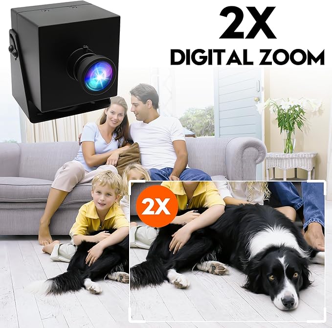 ELP 4K HDMI USB Fisheye Camera for Computer Mini Lightburn Camera for Laser Engraver Type-C HDMI Display Simultaneous USB2.0 Webcam 2X Digital Zoom Camera H.264 8mp USB Security Camera for Jetson Nano