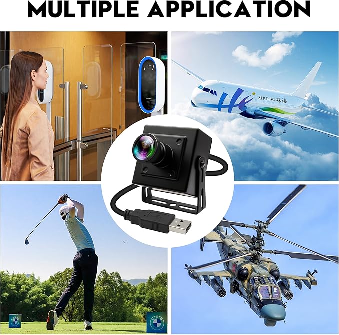 50FPS Global Shutter High Speed USB Camera Wide Angle Distortion-Free Color Lens USB 2.0 Plug-and-Play for Golf Swing Slow Motion Industrial Machine Vision VR &amp Robotic Vision
