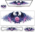 Ergonomic Keyboard Wrist Rest &amp Mouse Pad Wrist Rest SetXL Gaming Desk Mat 31.5x 11.8Non-Slip BaseMemory FoamEasy Typing Pain Relief for Office &amp HomeBlue Dragon with Pink Rose