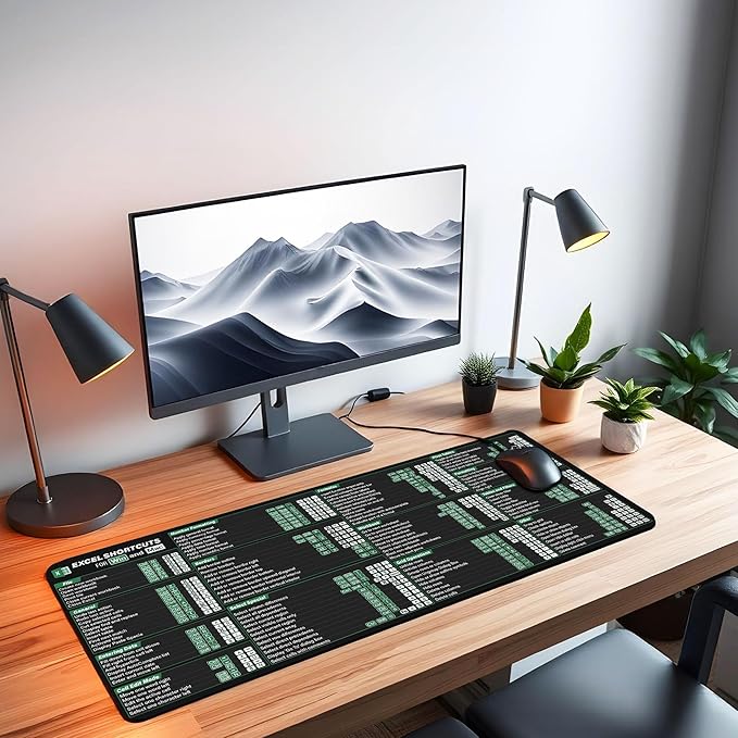 Excel Shortcuts Cheat Sheet Mouse Mat KMH Office Cheatsheet Mouse Pad for Windows Ma.c Excel Large Desk Mat Mousepad Essential Computer Accessories for Study Work and Reference Purposes