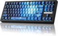 ZORNHER ZH870 Wireless Mechanical Gaming Keyboard80% Blue Custom Creamy Sound Keyboard with Lighted Up Dye Sublimation PBT KeycapsPre-lubed Linear SwitchesHot-SwappableRGB Backlit