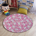 White Pink Office Chair Mat Rabbits Funky Animals Bunnies Kids Humor Print Non Slip Round Floor Mat for Hardwood Floor and Protector for Rolling Chair Anime Diameter 48 in