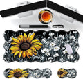 Large Gaming Mouse Pad Keyboard Wrist Rest Pad &amp Wrist Support Mousepad Set Stitched Edge Extended Non-Slip Base Memory Foam Desk Mat for Office HomeSunflowers and Daisies