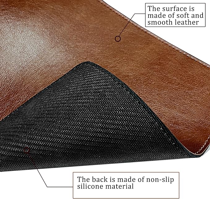 Personalized Leather Custom Mouse Pad with Wrist RestCustomized Mouse Pads for Desk for Weddings Anniversaries Birthdaysand Special Occasions (A (Brown-Rectangle))