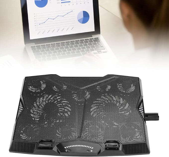 Laptop Cooling Pad Laptop Cooler Stand 3500RPM Type C 11 Fans 5 Height Adjustable Portable Laptop Fan Cooler Stand ABS &amp SUS 39.82oz for Home Office