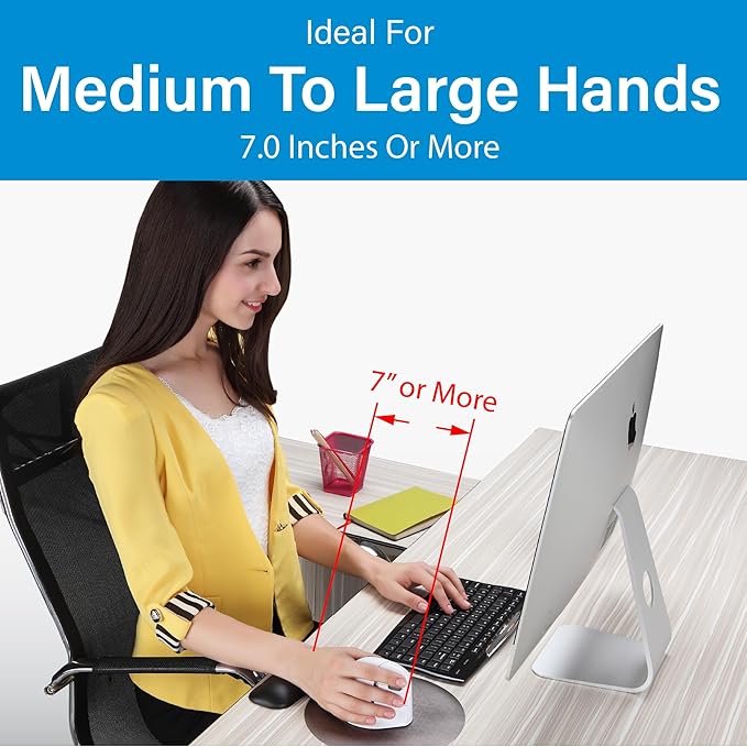 Evoluent – Inventor of the Vertical Mouse – VM4RW Ergonomic Vertical Mouse Right Hand Regular Size Wireless USB Sculpted for Comfort Reduces Wrist Strain 4 Speeds 6 Customizable Buttons in Windows