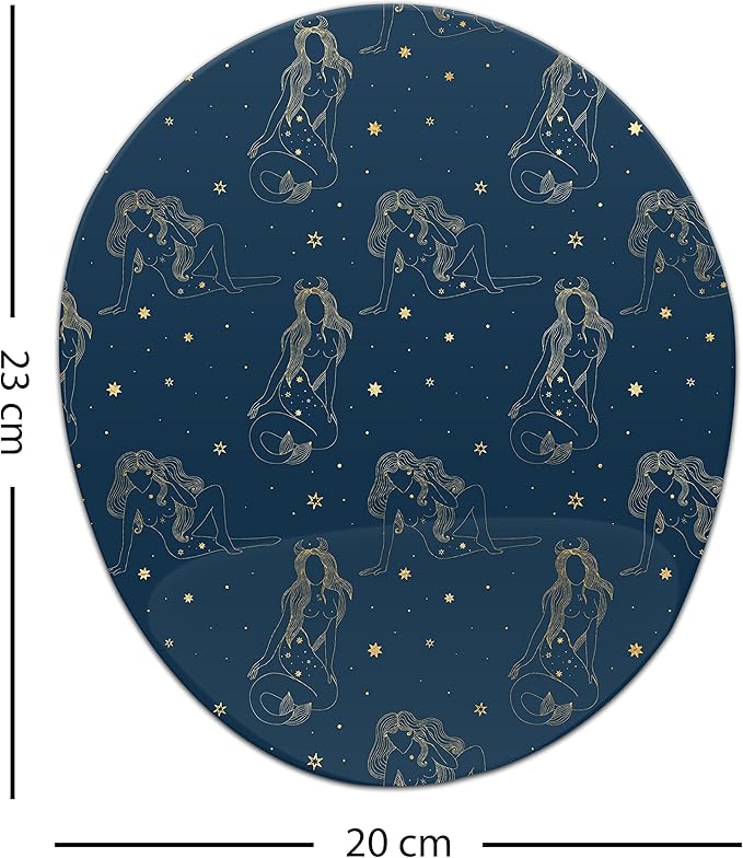 Ergonomic Mouse Pad with Wrist Rest Digital Printed Mouse Mat for Tendon Sheath Problems Non-Slip Base for Office and Home Size: 20 x 23 cm